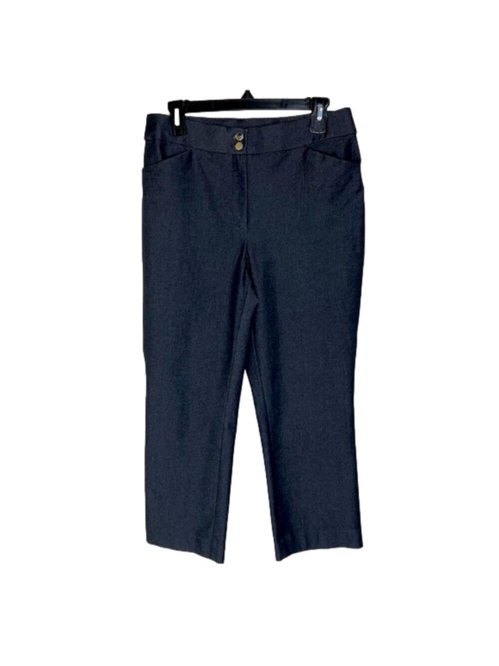 Chico's Chambray Denim Look Cropped Ankle Slacks Pants - Size 0.5 (Small/6)